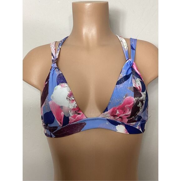 New. BECCA blue floral bikini set. S-top/XS-bottom. Retails $149 - Picture 4 of 9